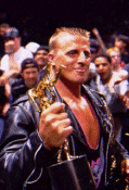 Owen Hart with his Slammy Award